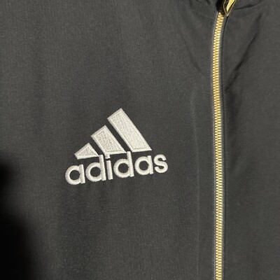 Adidas All Blacks Full Zip Jacket Size Large UK 44/46 Black Gold