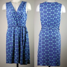 Brixon Ivy Blue & Aqua Floral Medallion Sleeveless Rayon/Spandex Dress M