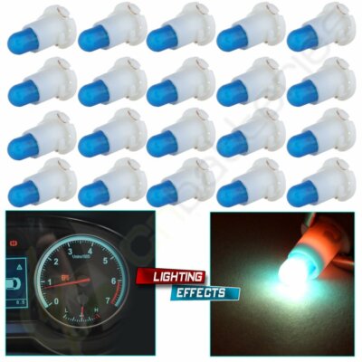 20Pcs Ice Blue T4/T4.2 Neo Wedge Halogen Bulbs A/C Climate Control Light Lamps