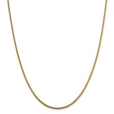 14k Yellow Gold 1.85mm Solid Round Snake Chain w/ Lobster Clasp 16" - 30"