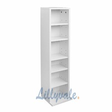 Single Rack DVD Storage Tower Rack CD unit shelf org arc wood black white - SALE