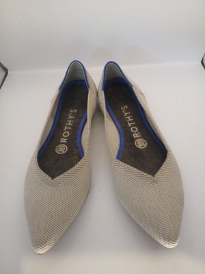 Rothy's Point Lt. Gray Flat Slip On Loafer Knit Ballet Women's Size 7.5