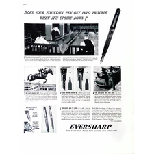 Eversharp Pens 1937 Print Ad Only Pen with the Safety Ink Shutoff 11"X14"