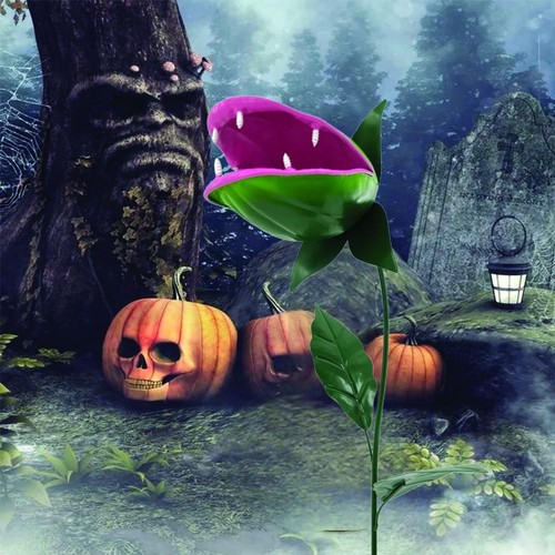 23" Metal Venus Flytrap Piranha Plant Yard Stake Outdoor Garden Halloween Decor - Picture 3 of 6