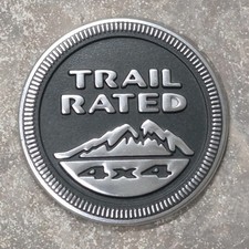 Jeep Trail Rated 4x4 Gray Black Fender Badge Emblem Oem