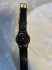 Vtg Seiko Men’s 33mm Watch Black Dial With Diamond Leather Band 7N00-8A49 - RUNS