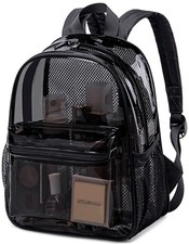 Clear Mini Backpack Stadium Events 12x12x6 Small Transparent Backpacks Plasti...