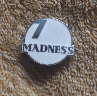 Madness 7 White & Silver Pin Badge