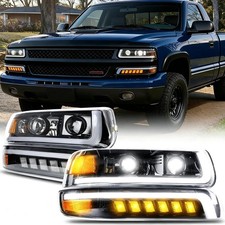 Led Headlight Bumper Light Set For Chevy Silverado 1500 2500 3500 Hd 1999-02 Led Headlight Bumper Light Set For Chevy Silverado 1500 2500 3500 Hd 1999-02
