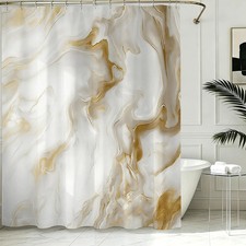 Shower Curtains for Bathroom, Gold Marble Shower Curtain for Bathroom, Abstra...