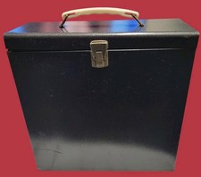 Vintage Metal 33rpm 12" Record Album Storage Carry Case 13"  13"  5"