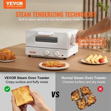 VEVOR Steam Oven Toaster, 12L Countertop Convection Oven, 1300W 5 In 1 Steam Toa