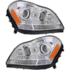 Headlight Set For 07-12 Mercedes Benz GL450 Left & Right Side with Bulb Halogen