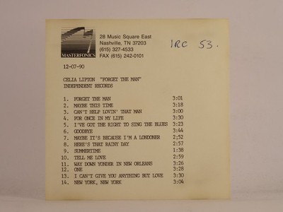 CELIA LIPTON FORGET THE MAN (553) 14 Track Promo CD Album including White Sleeve