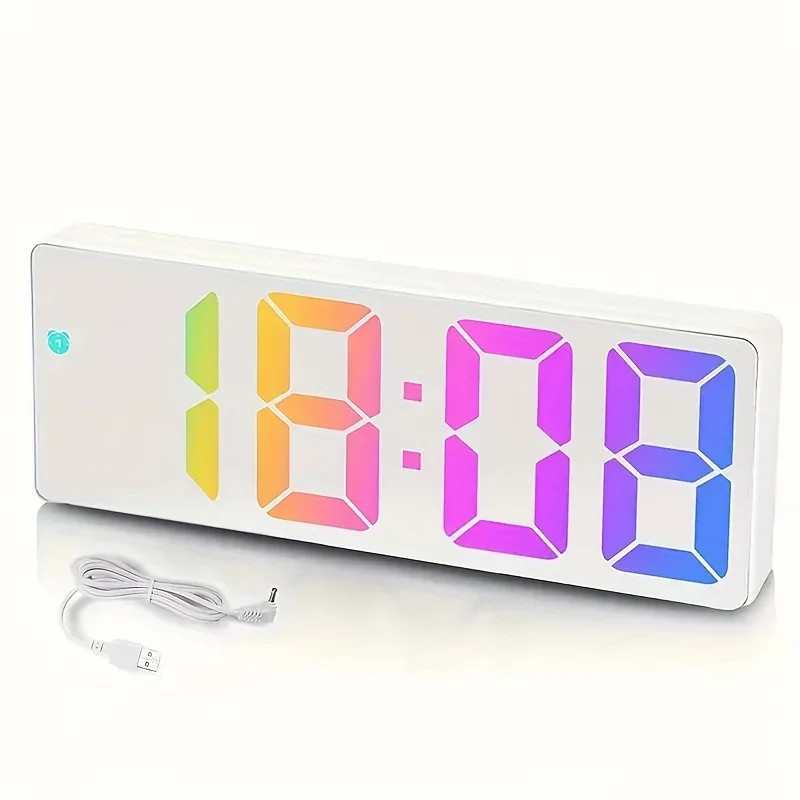1pc Luminous Mirror Clock Dormitory Desktop LED Electronic C