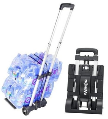 Folding Hand Truck Aluminum Trolley,Small Dolly, Foldable 2 Wheel Aluminium