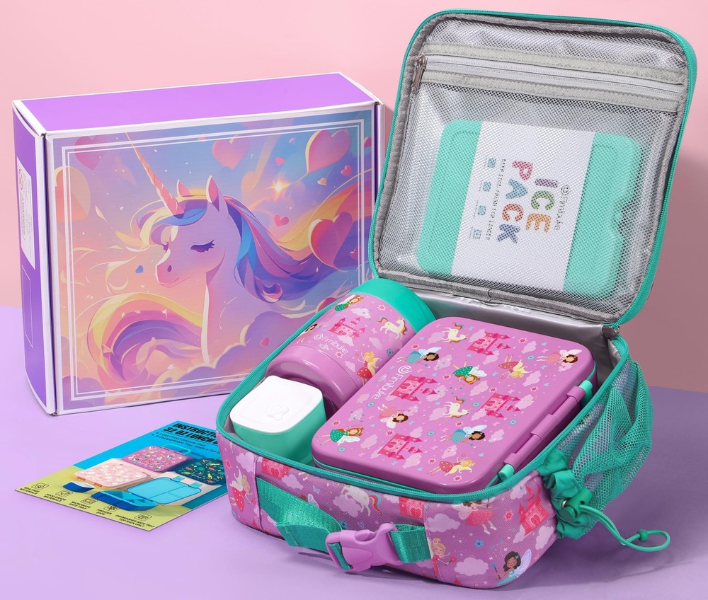 Kids Bento Lunch Box with 3 Compartments - Toddler Snack Container