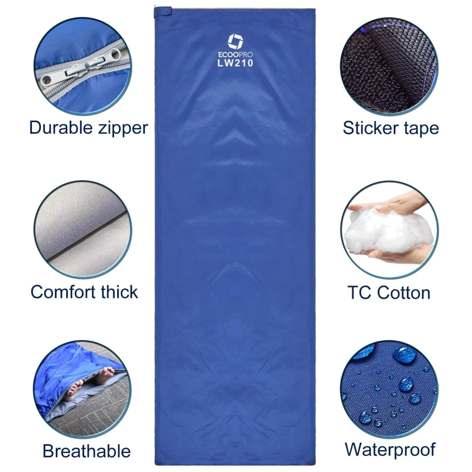 Portable Warm Weather Sleeping Bag for Hiking & Backpacking
