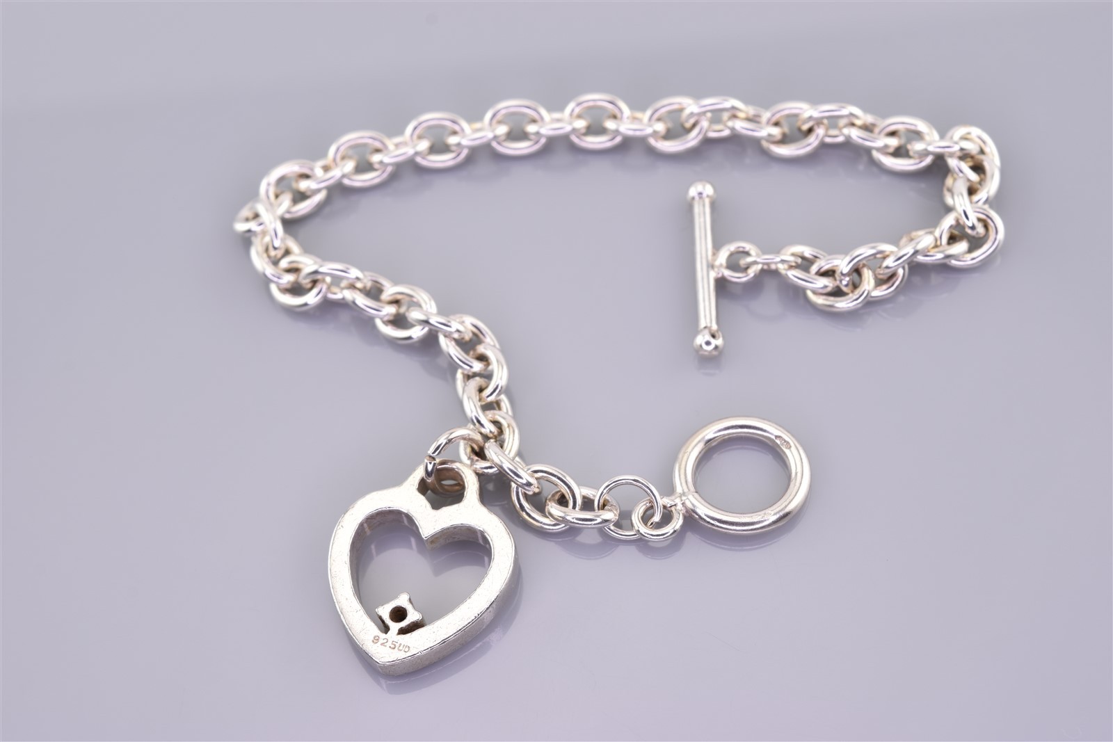 Sterling Silver Solid Oval Linked Diamond Accent … - image 3