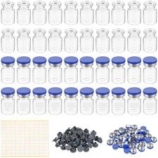 5ml Sample Vials, 100 Pack Lab Empty Vials with Butyl Rubber Stopper Crimp Top C