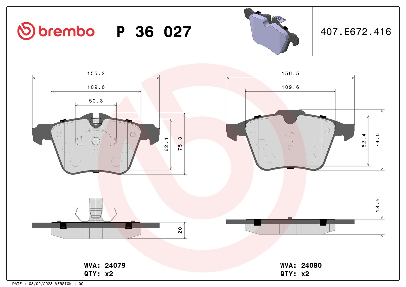 Brake Pads Set fits JAGUAR XJ X351 3.0D Front 2009 on Brembo 02C2C40926 Quality - Image 26
