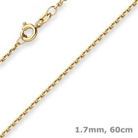 1,7Mm Ankerkette Diamantiert Kette Collier Halskette Aus 375 Gold Gelbgold 60Cm