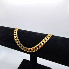 9ct Gold Curb Link Bracelet - 18.26g - 9" - 8mm - 375 - Solid - 375