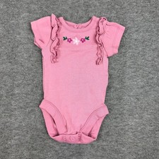 Bundles Baby Place Bodysuit Baby 0-3m Pink Ruffle Floral Embroidered Short