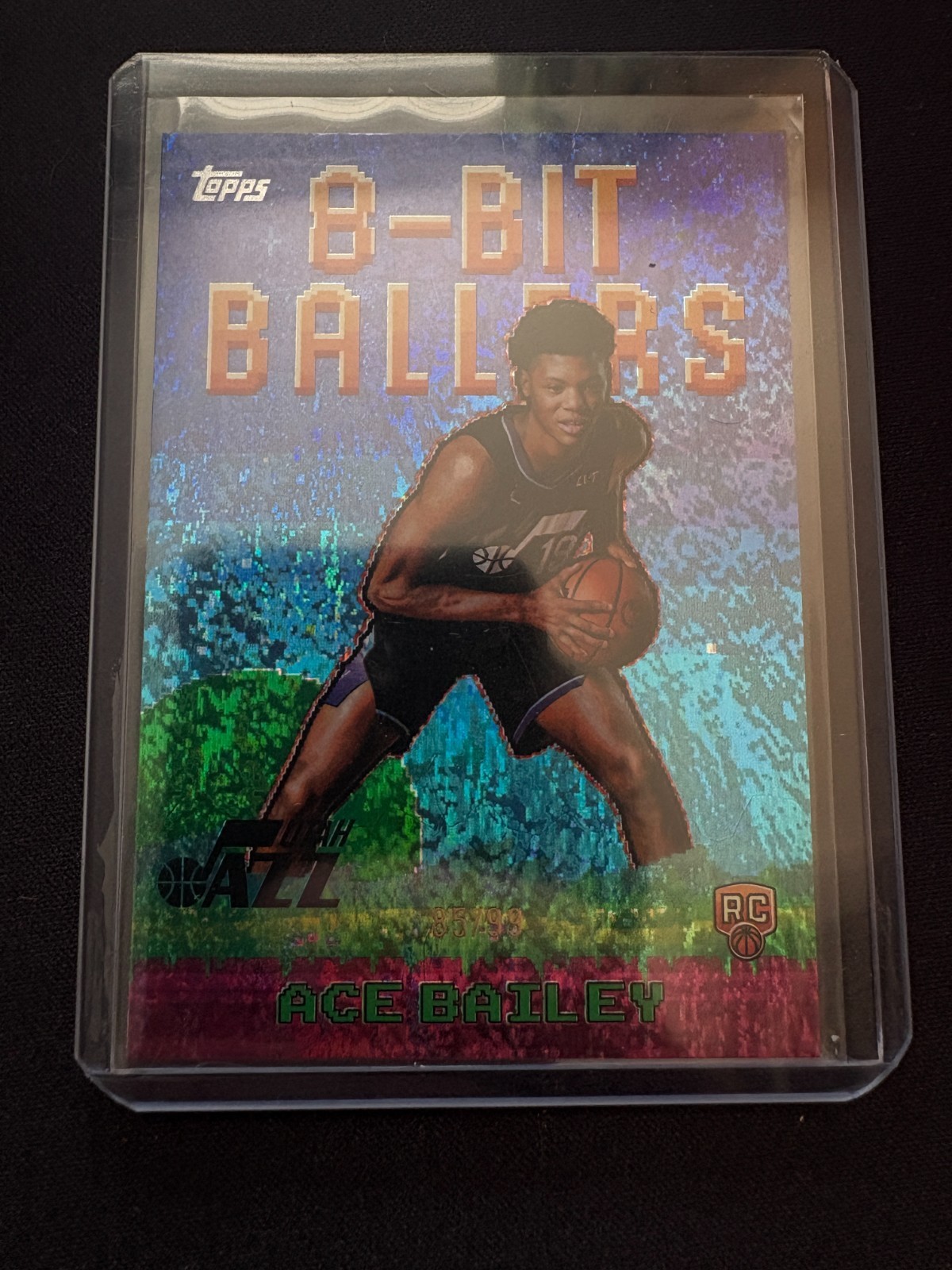 Ace Bailey 2025-26 Topps Basketball RC Rookie 8-Bit Ballers Green Foil #/99