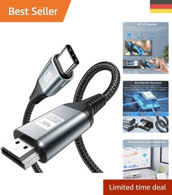 1M USB Typ C zu HDMI Kabel Adapter - Kompatibel mit iPhone 17 & Samsung Galaxy