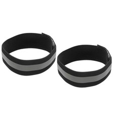 2 x Reflective Bands for Arm Wrist Ankle Leg 14x1.5 Inch Strip Wide Black