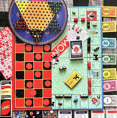 Board Games 500 pc Springbok Jigsaw Puzzle COMPLETE Monopoly Uno Bingo Poker