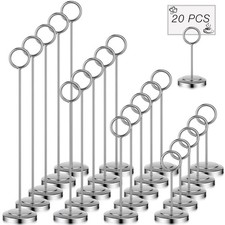 20 Pcs Table Number Holders 4/6/8/10 Inch Place Stands Wire Photo Clips Metal...