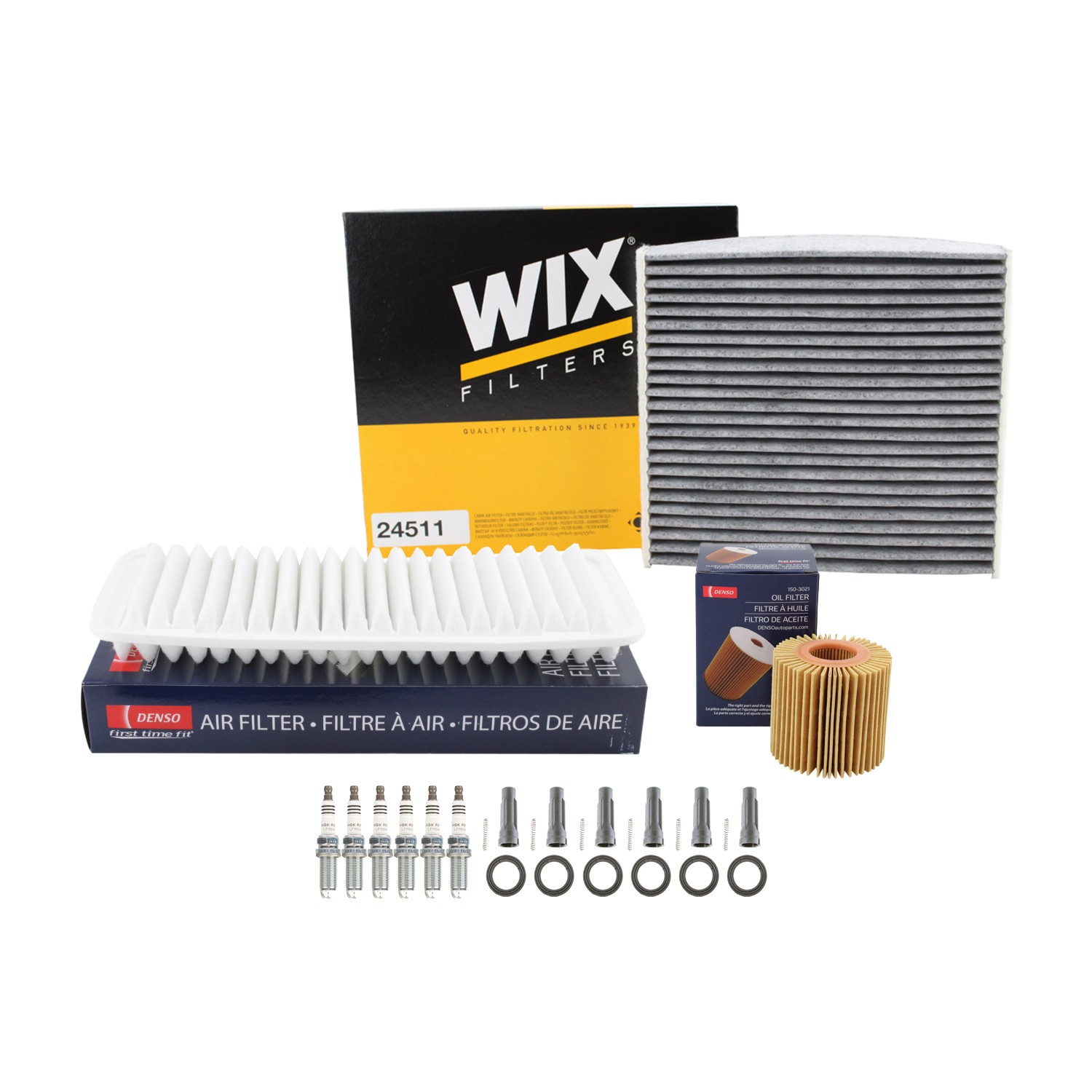 Denso Tune Up Kit NGK 6 Spark Plugs  Boots Kit for Highlander 3.5L V6 2GR-FXE