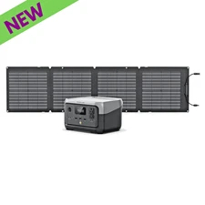 EcoFlow River 2 Power Station 256Wh Capacity + One 110W Portable Solar Panel