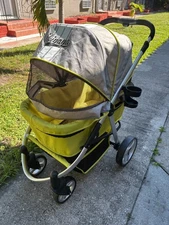 IBIYAYA Pet Stroller - Medium 4-Wheel Luxury Dog-Cat Stroller with Two Openings