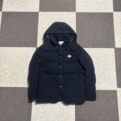 DANTON BEAMS Collab Wool Mossa Daunenjacke Unisex Schwarz Größe M Vintage