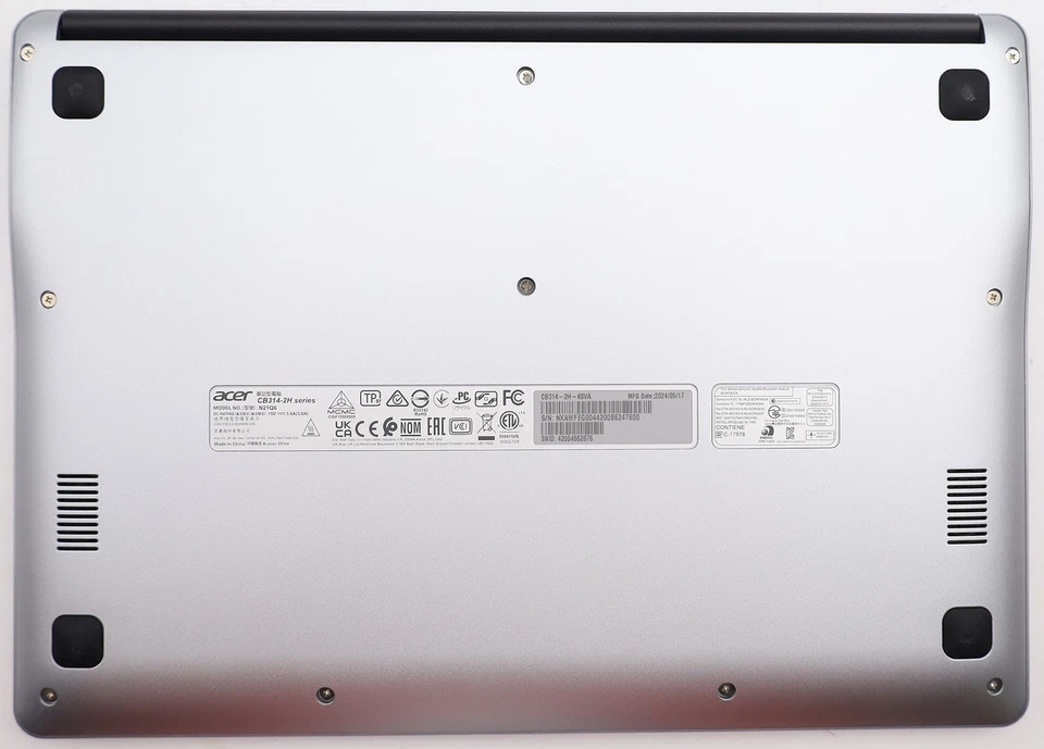 Acer Chromebook 14 Zoll Notebook silber MT8183 CPU 4GB RAM 64GB Flash DE - Bild 2 von 4