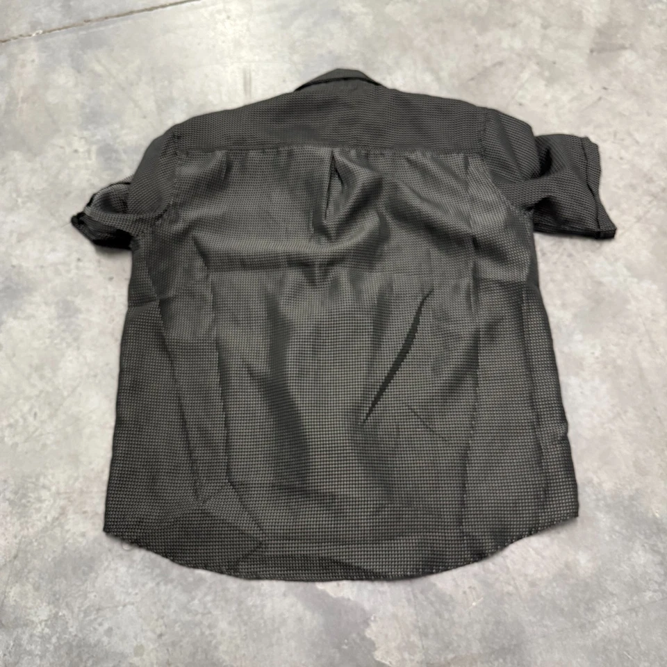 Size L - Bruno New York Shirt Men Black Sueded Short Sleeve Collared Ships Fast! - Image 2 of 4