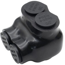 2-6AWG Wire Range Black Insulated in-Line Splice Connector 2 Ports 1.65 L x 1...