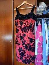 Red & Black Sparkly Roman Dress In Lovely Condition Sz Uk 16