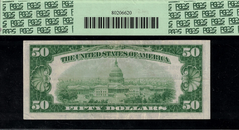 1929 $50 Federal Reserve Bank Note - San Francisco - FR.1880-L - PCGS 40PPQ - Image 2 of 2