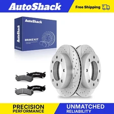 Rear Drilled Slotted Brake Rotors Ceramic Pads for Chevy Silverado 2500 HD