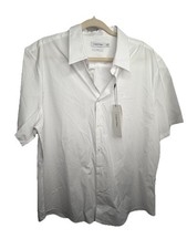 Calvin Klein Slim Fit Brilliant White Button Down Stretch Cotton Shirt Sz XL NWT