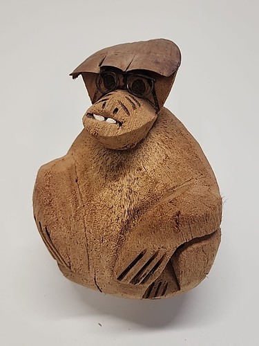Vintage Coconut Monkey W-Glasses Original 1960-70s MCM Island Bar Tiki - Picture 3 of 12