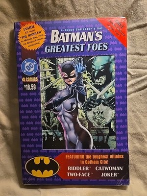 BATMAN'S GREATEST FOES Collectors Set SEALED!! Comics Catwoman METHOD MAN CD! DC