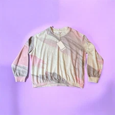 Splendid Sunwash Bubble Pullover Women's Small Multicolor Crew Neck