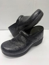 Dansko XP 2.0 Shoes Womens Size 40 Black Tooled Leather Clogs Nursing Work