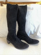 Stuart Weitzman BLACK SUEDE PULL-on Sock Boot 8.5