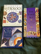 Lot of Tarot Cards, Astrology Pack, Lunar Horoscope Kits / Sets NEVER USED